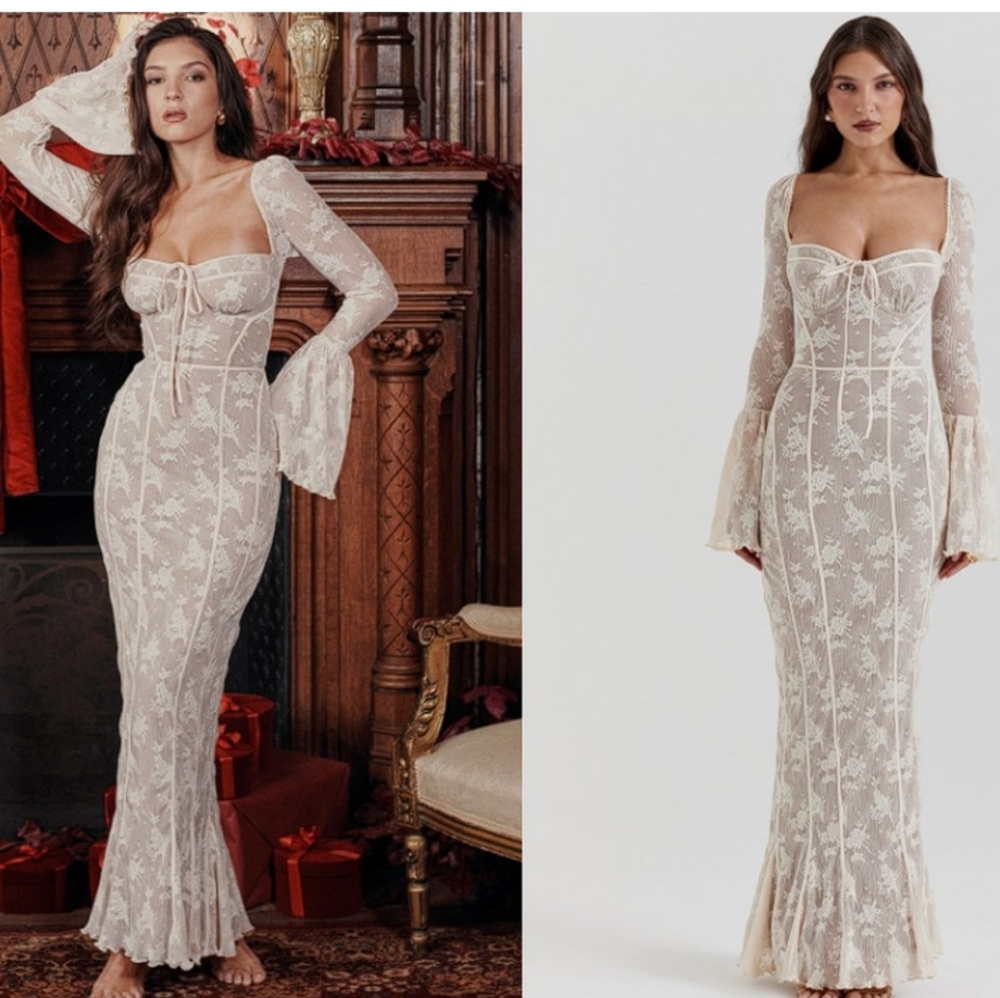 Delilah Lace Maxi Corset Dress